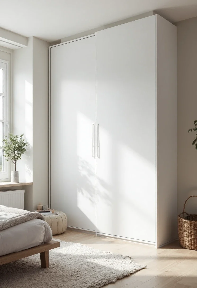 1. Embrace Minimalism with Sleek White Sliding Doors for a Clean Aesthetic