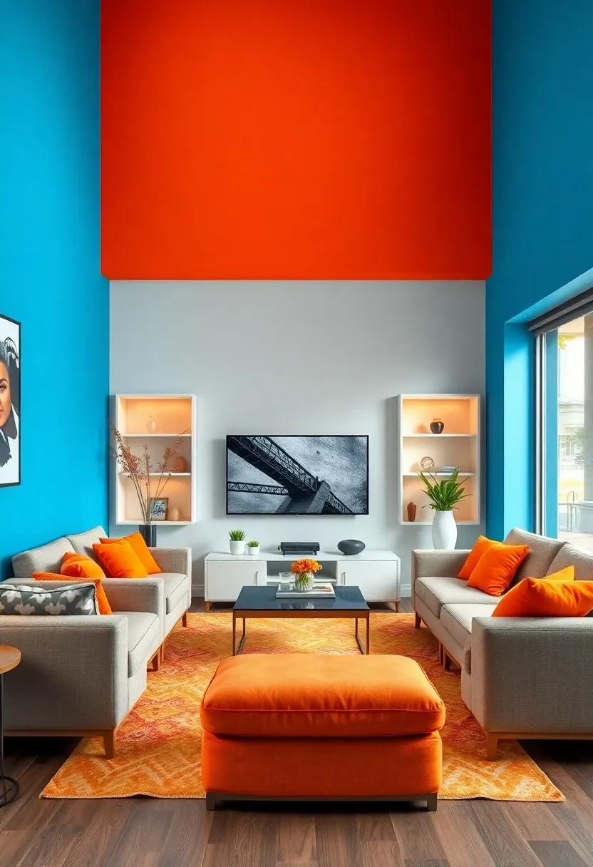 1. How to Use Bold Colors for a Vibrant Modern TV Room