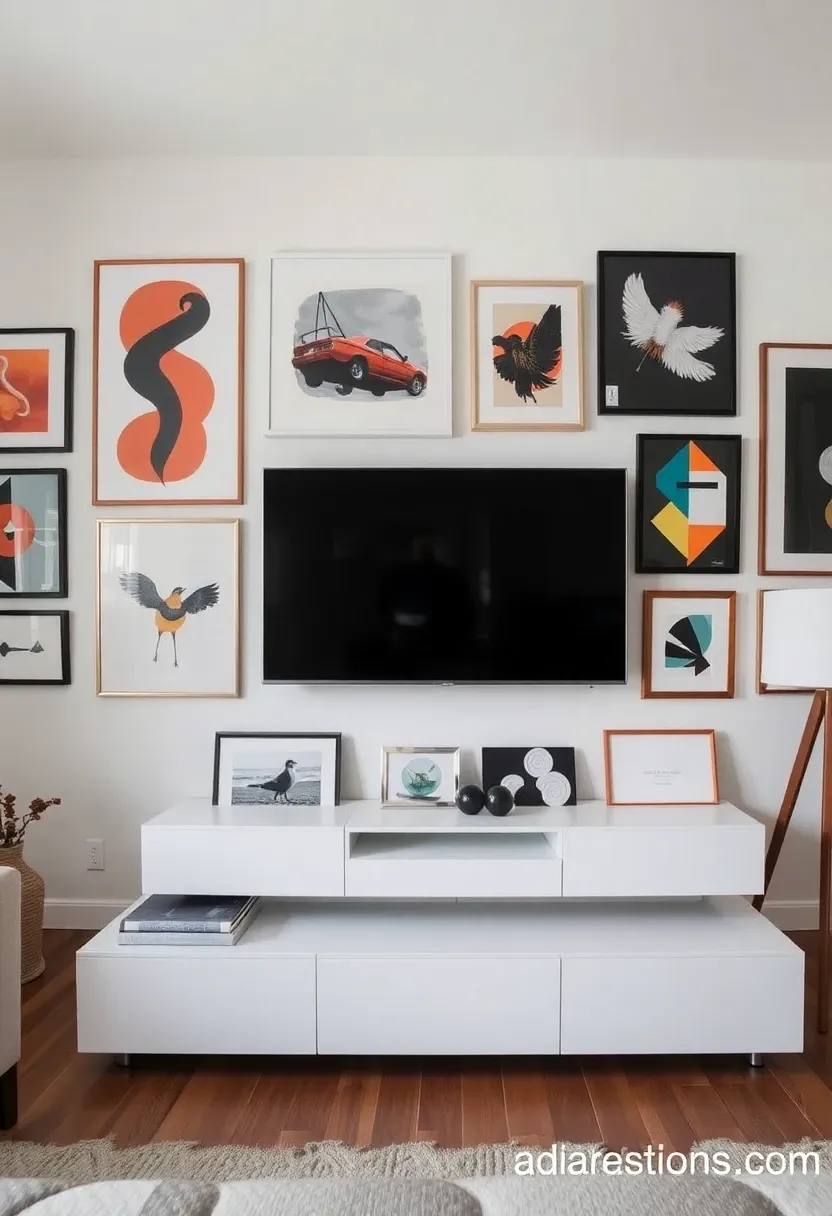 2. The Art of Blending: Integrating Your TV into a Modern Art Gallery