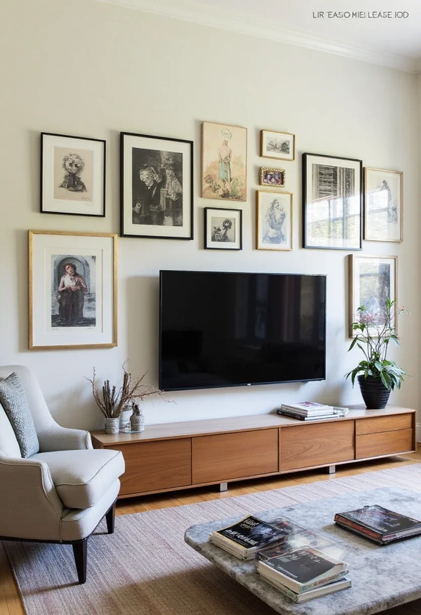 2. Elevate Your Space with a Gallery Wall Around the TV
