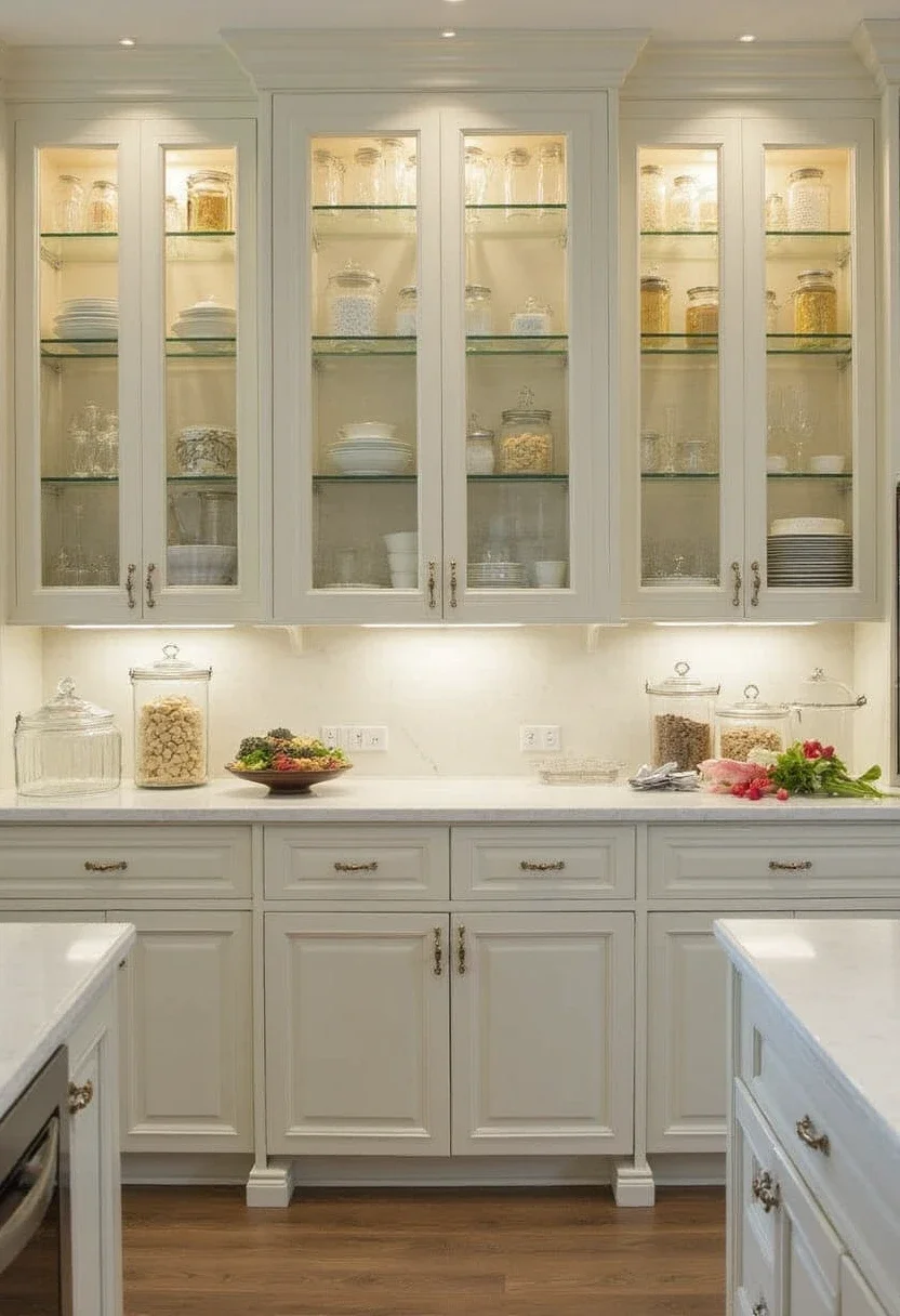 2. Create a Luxurious Look with Glass-Front Cabinets
