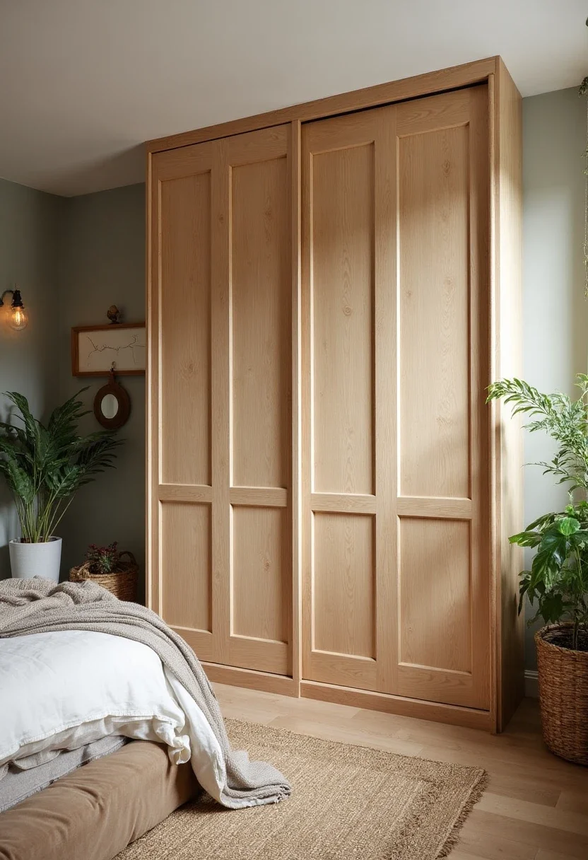 2. Add a Touch of Nature with Wooden Sliding Panels to Warm Your Home