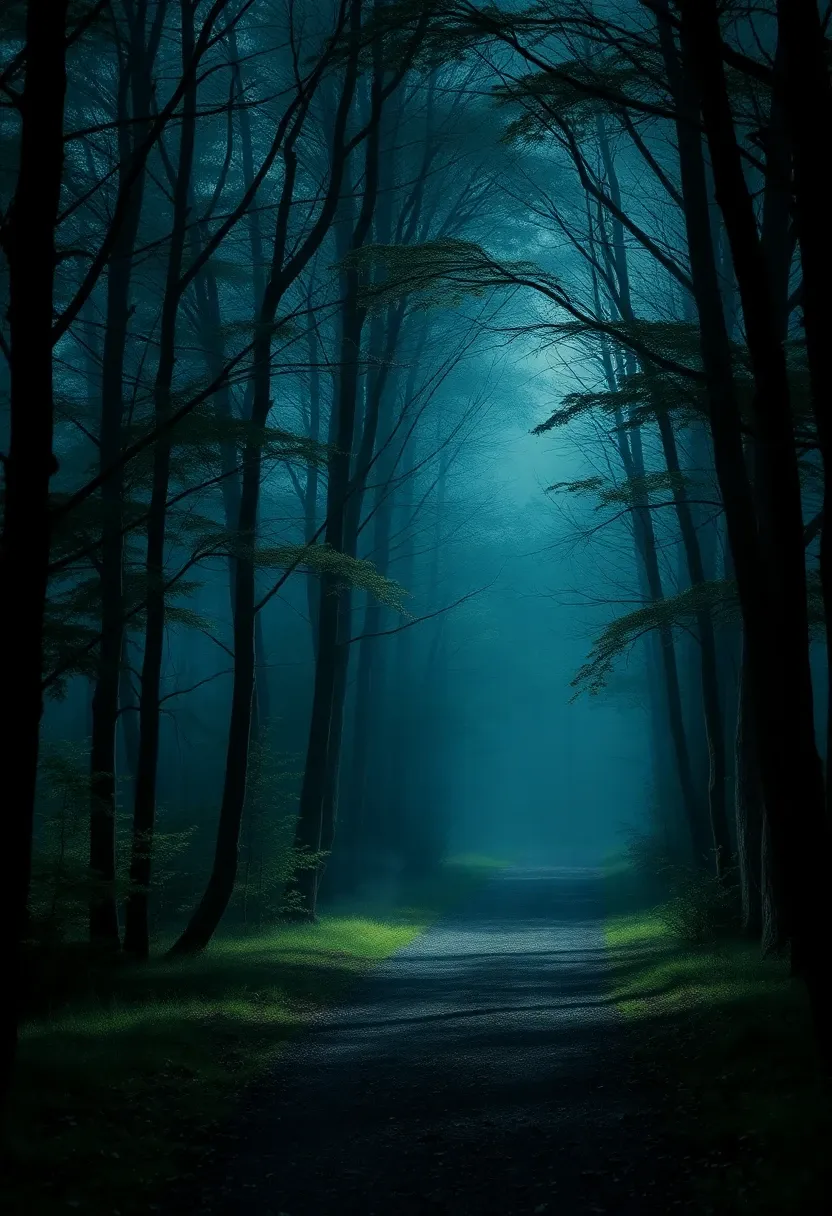 2. Enchanting Forests Drenched in Midnight Hues
