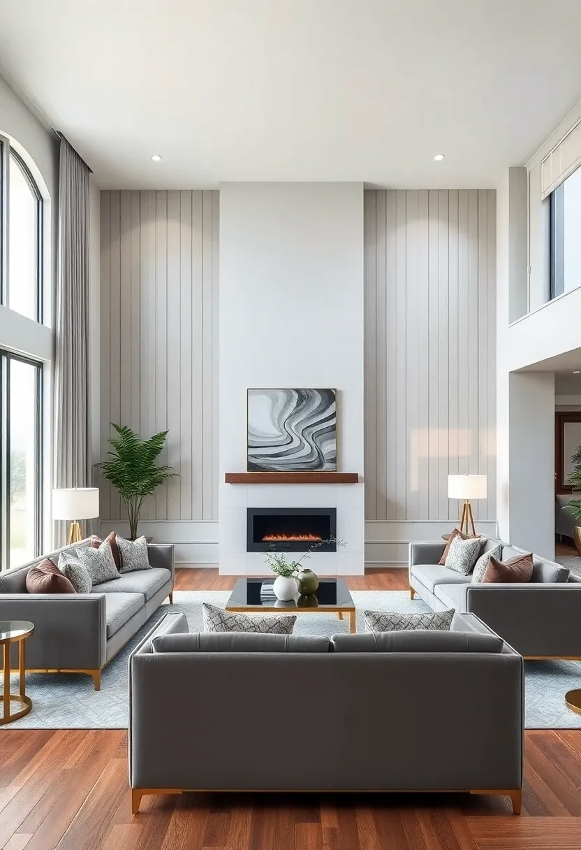 2. Transforming a Plain Living Room into a Chic Space with Vertical Lines