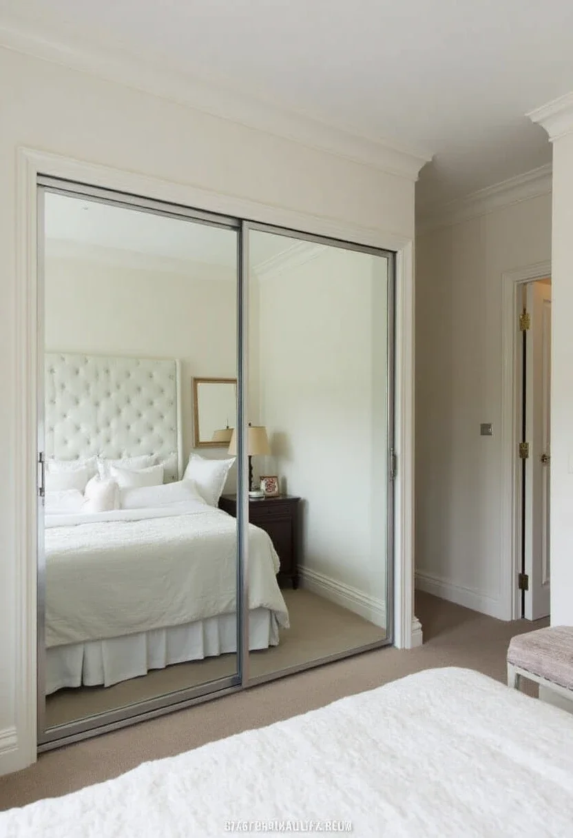 3. Create an Illusion of Space with Mirrored Sliding Doors for a Bright, Open Feel