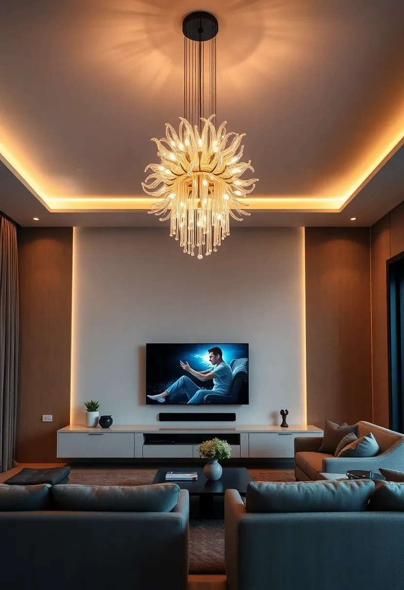 3. The Magic of Statement Lighting: Illuminate Your TV Room