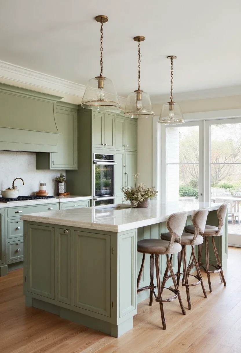 5. Discover the Beauty of Sage and Cream Kitchen Islands That Steal the Spotlight