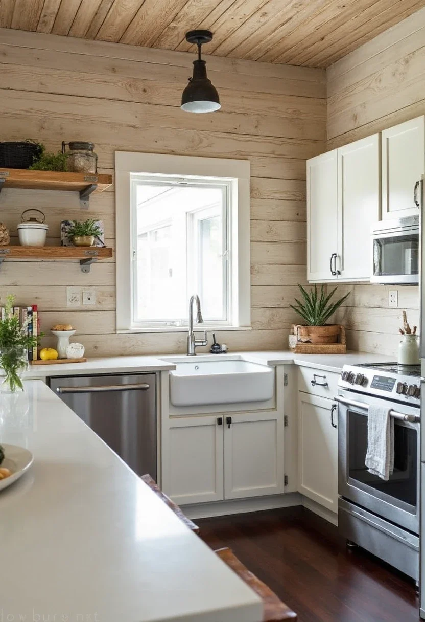 5. The Charm of Rustic Wood Panels for a Cozy Kitchen Feel