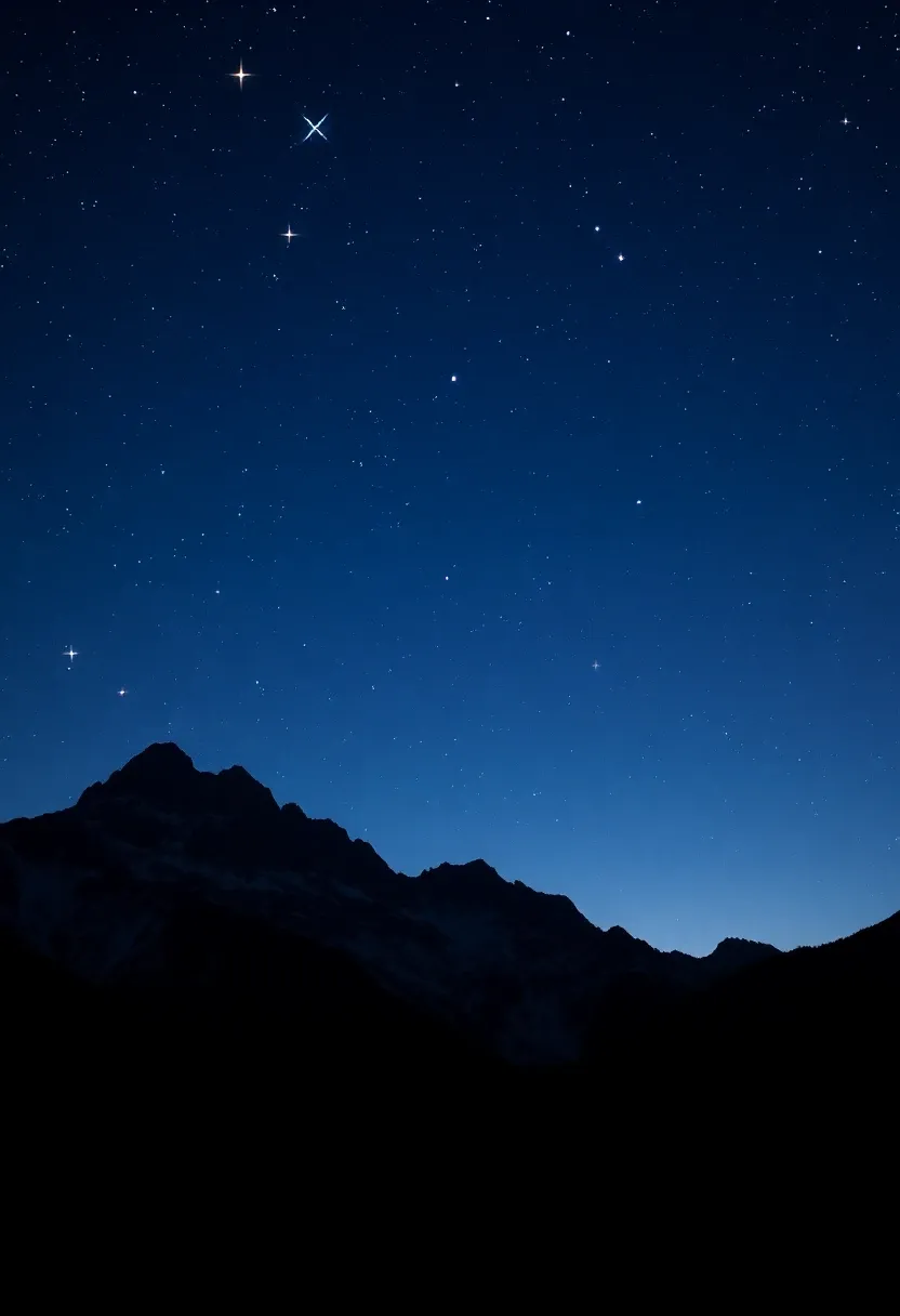 5. Majestic Mountain Silhouettes Against Starlit Skies