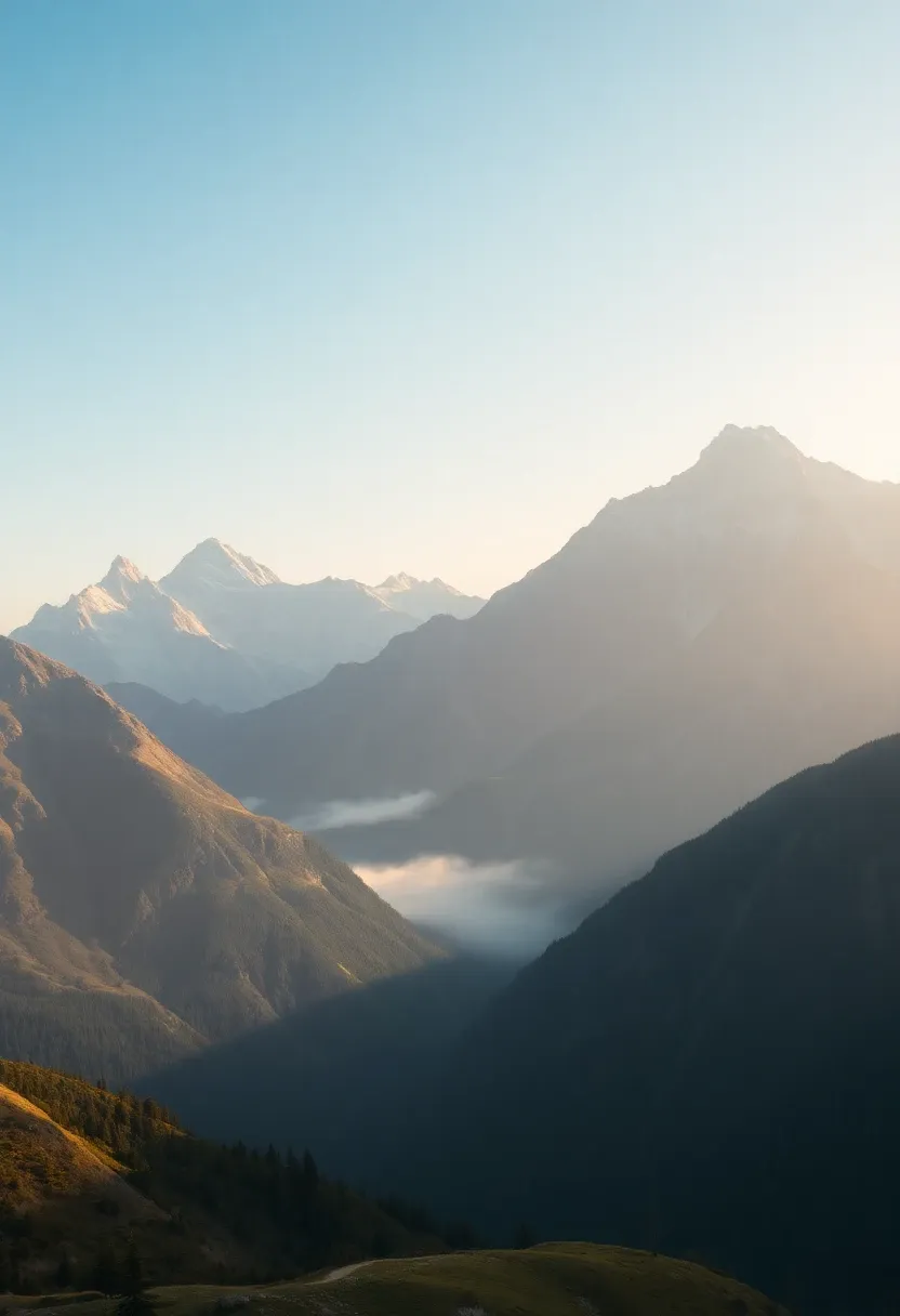 5. Peaceful Mountain Landscape at Dawn: Awaken Your Spirit with Nature's Beauty