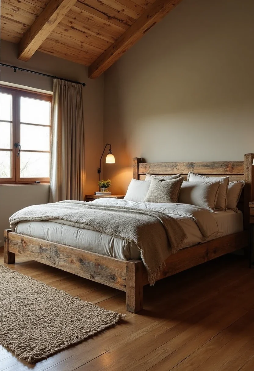 5. Transform Your Room with a Rustic Wooden Bed for a Cozy Retreat