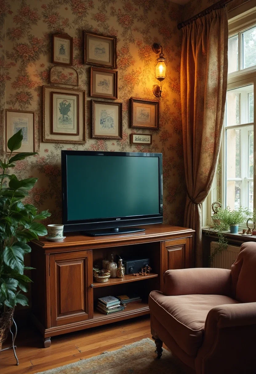 7. Transform Your Space with a Vintage-Inspired TV Wall