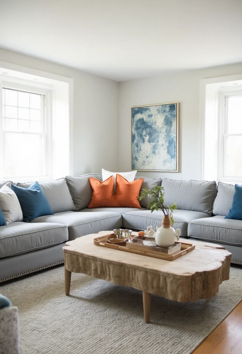 8. Balancing Warm and Cool Tones: A Perfect Palette with a Grey Sofa
