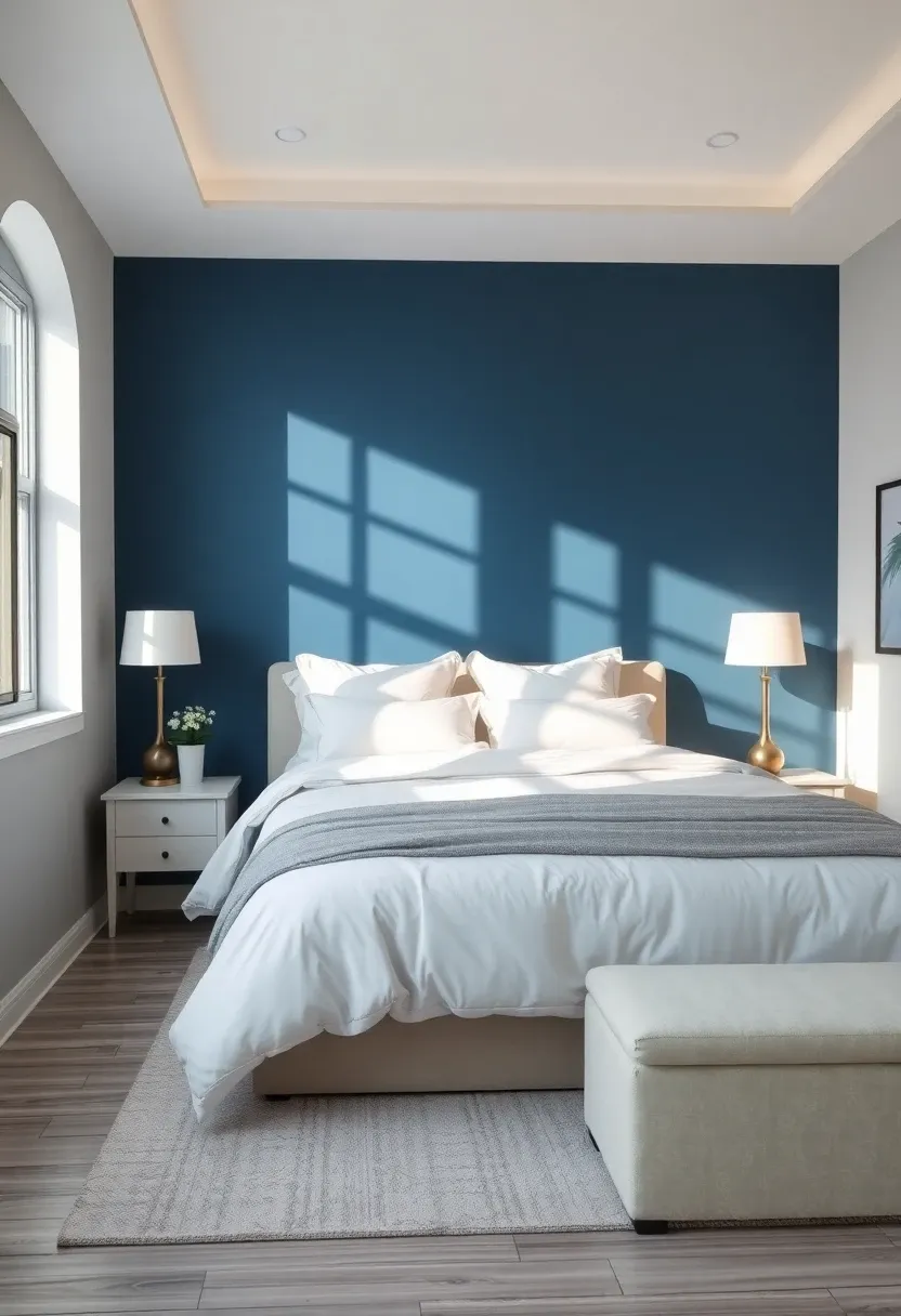 1. Navy Blue Accent Walls