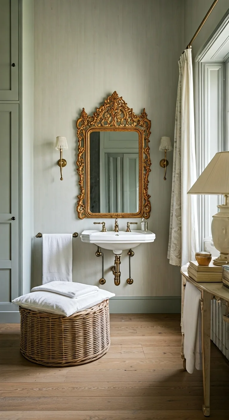 2. Vintage Charm with Ornamental Mirrors