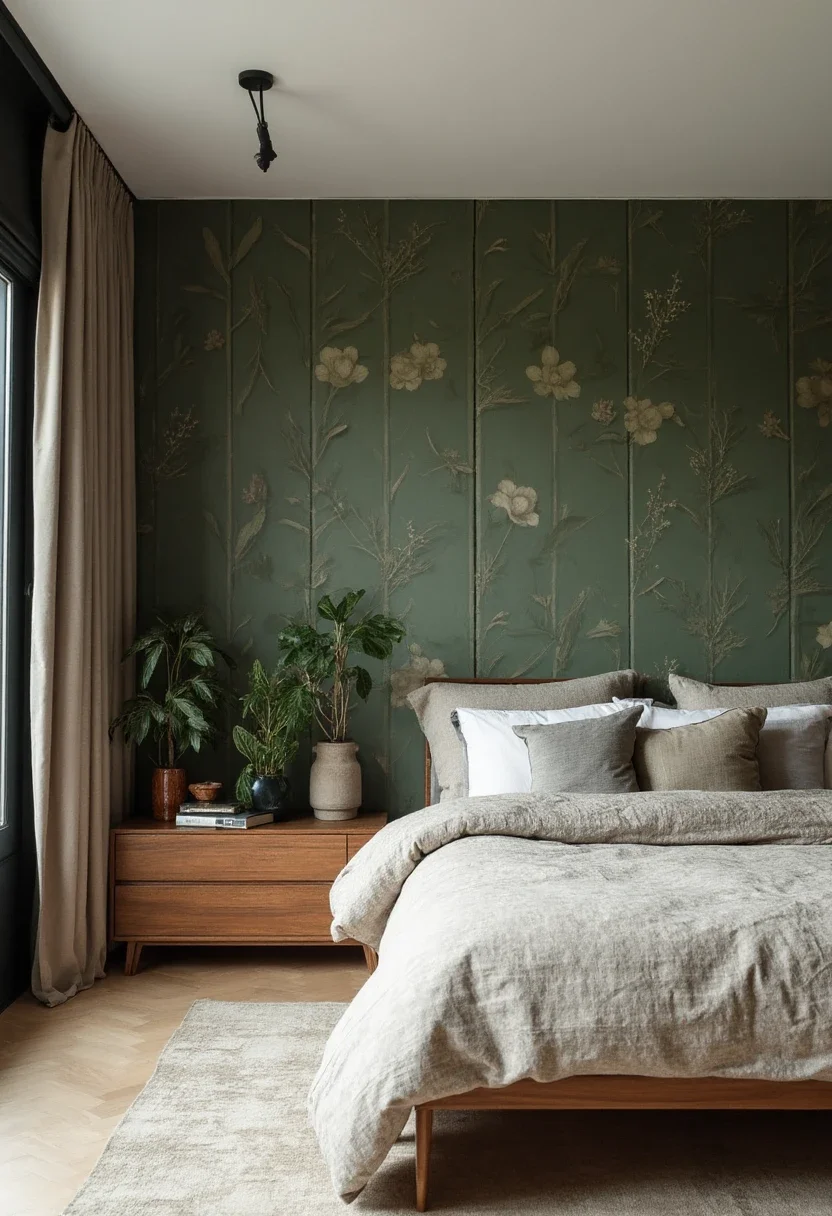 3. Bringing Nature Indoors with Army Green Tones