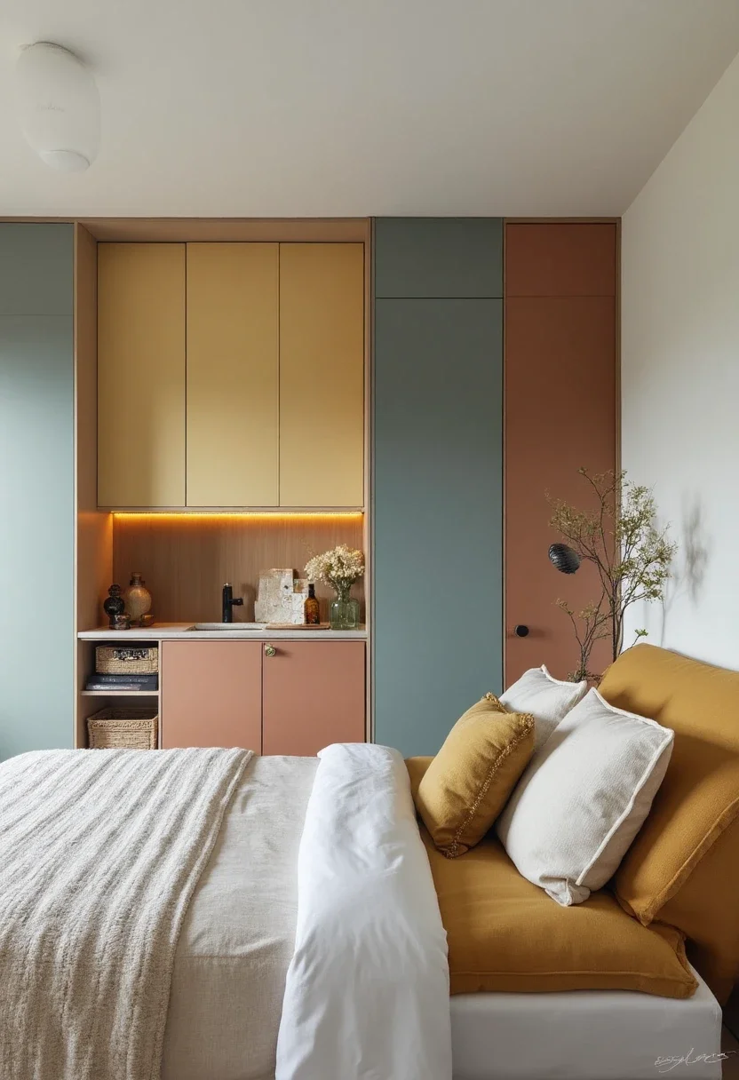 3. Vibrant Color Pop Cupboards