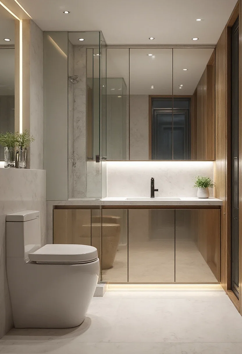3. Opt for Built-In Cabinets with Mirrored Doors