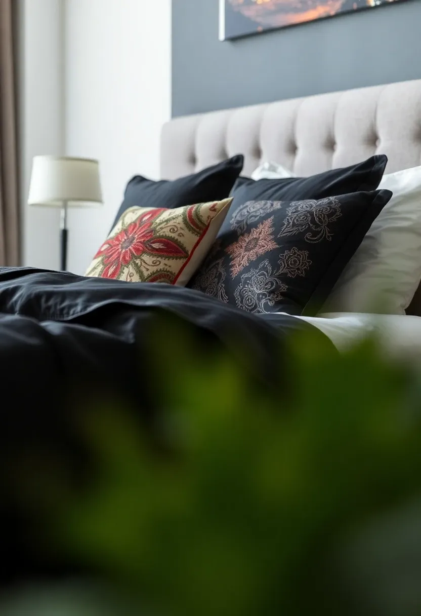 3. Elegant Black Bedding