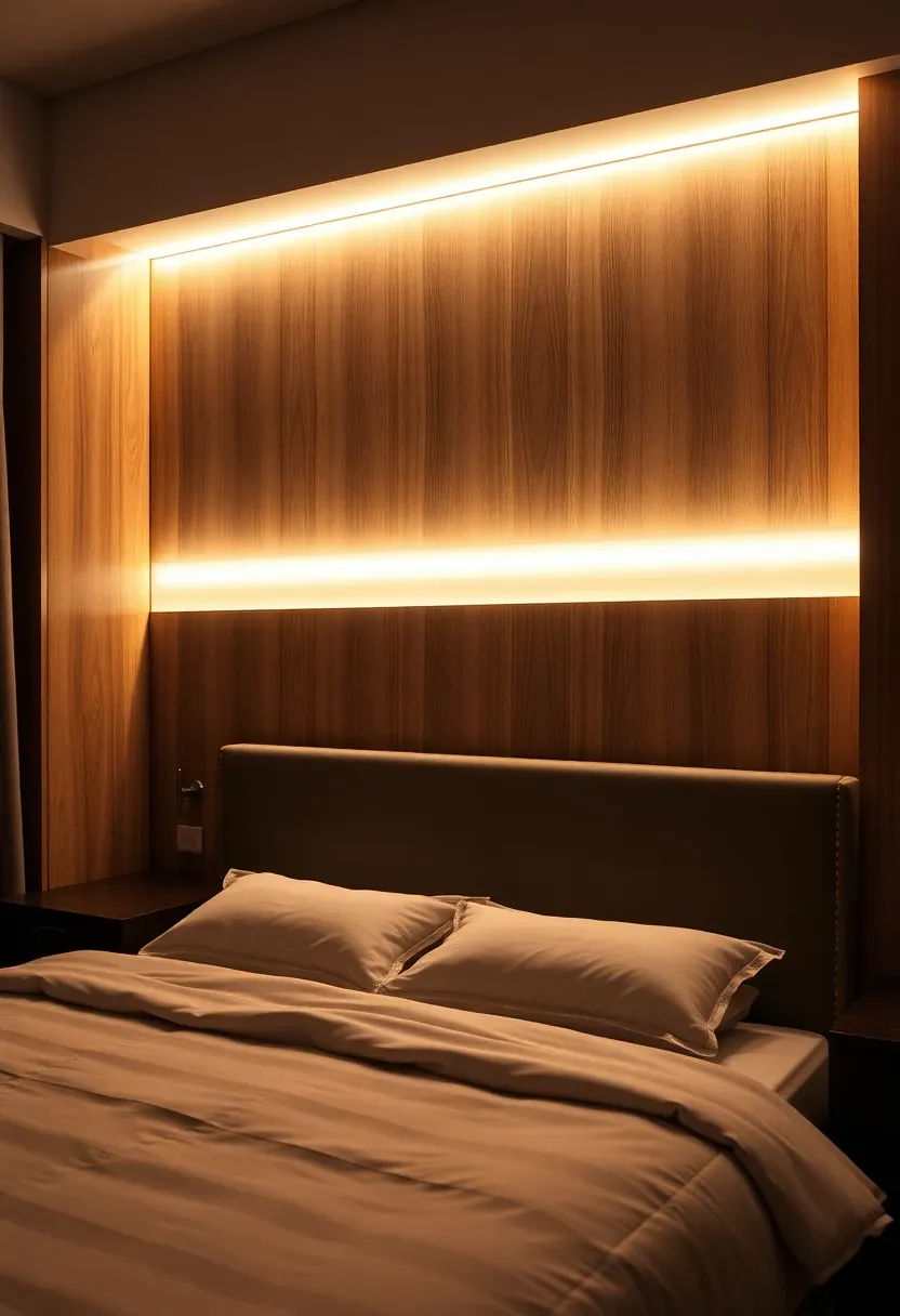 4. LED Strip Headboard