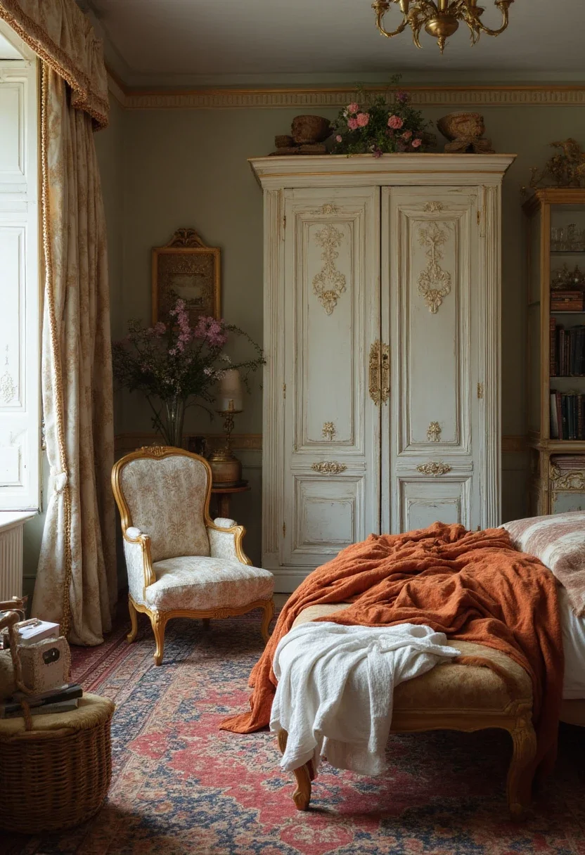 7. Vintage-inspired Ornate Cupboards