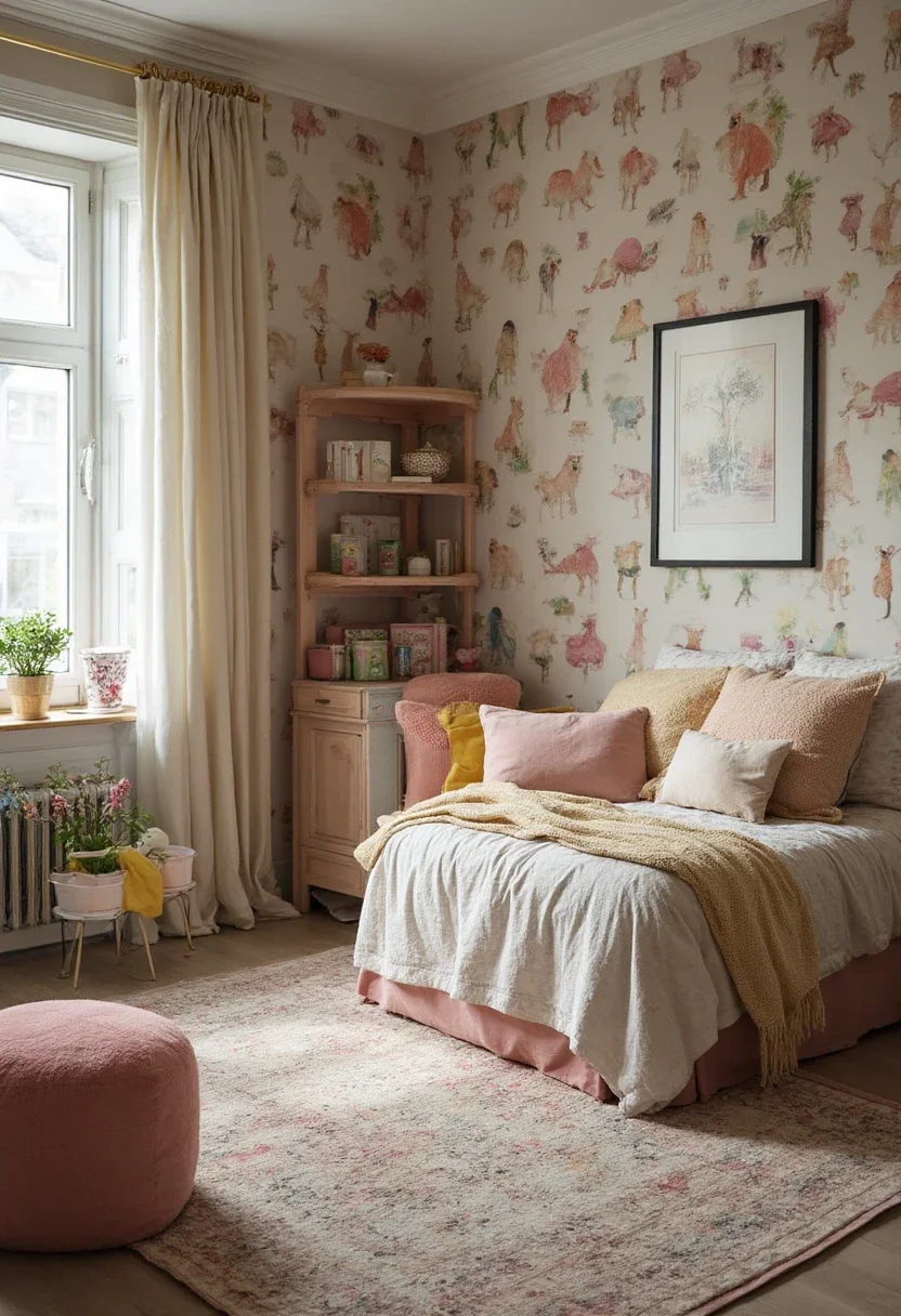 7. Bring Playfulness to Your Child's Room with Animal-Themed Wallpaper