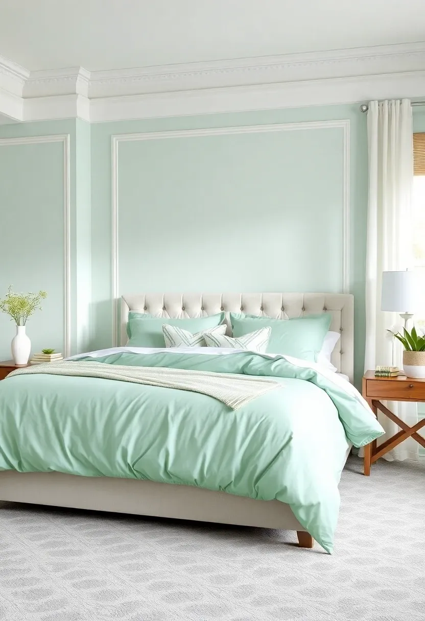 7. Mint Green Bedding