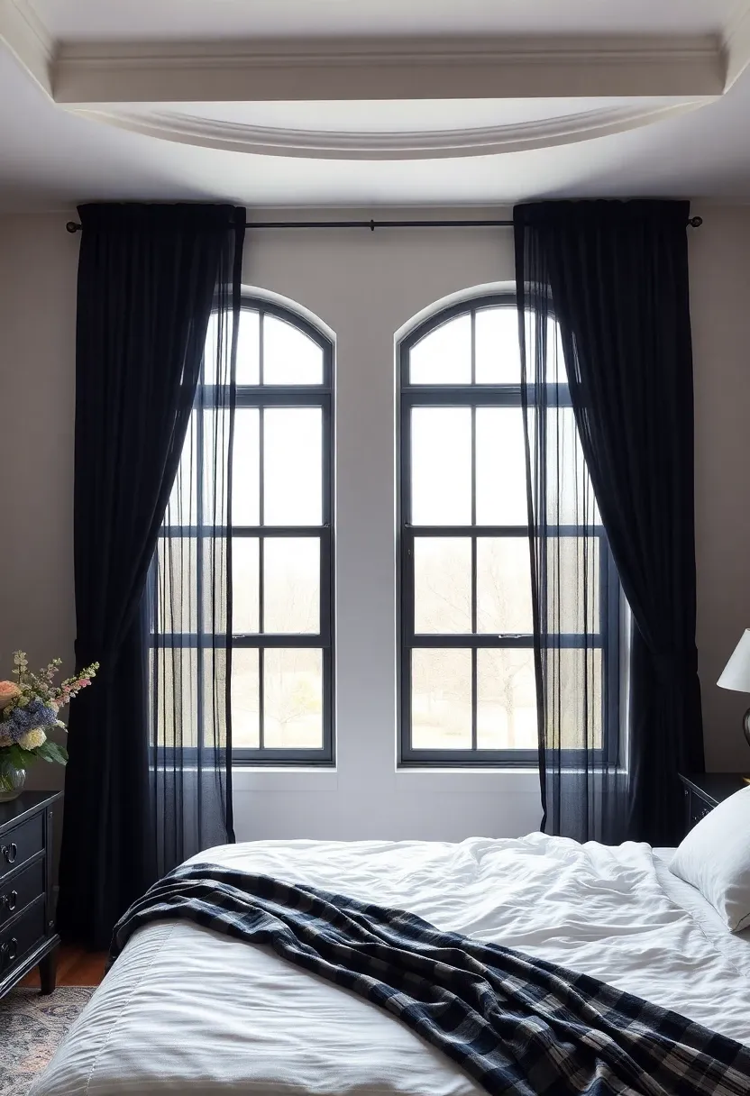 7. Black Curtains and Window Treatments