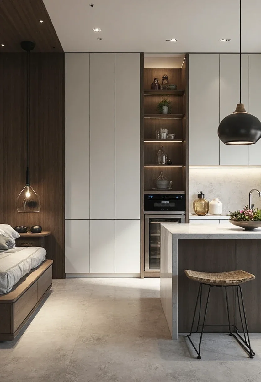 8. Contemporary Glass Front Cupboards