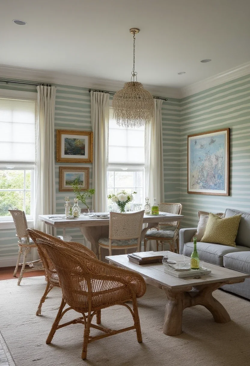 9. Coastal Calm with Nautical Stripes
